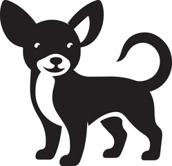 A black and white dog silhouette vector 
