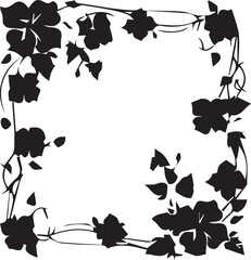 Black doodle ivy leaves   Outline Silhouette Graphics Collection
