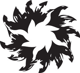 Flower front view   Dark Silhouette Shapes Vector Set