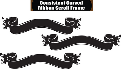 Ribbon   Dark Silhouette Shapes Vector Set