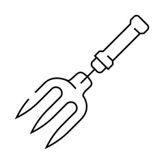 Fototapeta premium fork garden tool line icon vector. fork garden tool sign. isolated contour symbol black illustration