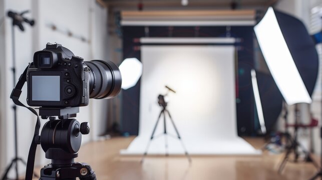 Featuring a table book on artistic photography techniques and composition tips in a photography studio.