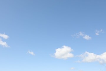 Picturesque view of blue sky with fluffy clouds