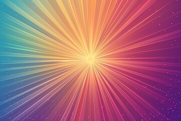 Obraz premium Abstract Colorful Radiating Lines and Glowing Dots Background