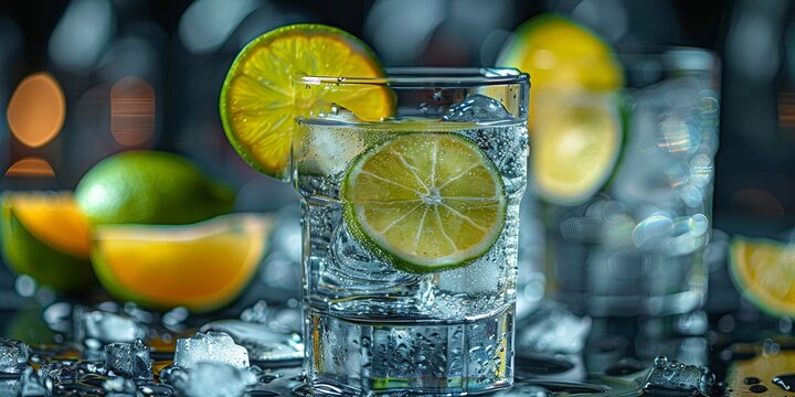 National Vodka Day vodka shots with lime, October 4th - Powered by Adobe