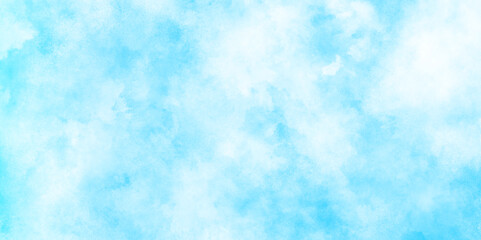 watercolor picture painting illustration with clouds and stains, Classic hand painted Blue watercolor background, White and blue frozen ice surface color blurry and defocused Cloudy Blue Sky.