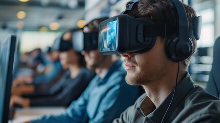 Virtual reality training simulator, teaching employees