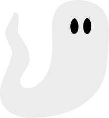Simple Sheet Ghost, Halloween Illustration 