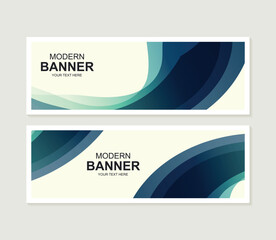 Blue wave abstract business banner