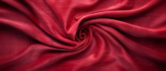 Obraz premium A red fabric's detailed view, showcasing a circular design at its center, situated at the image bottom