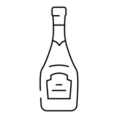 champagne glass bottle line icon vector. champagne glass bottle sign. isolated contour symbol black illustration