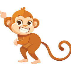 Fototapeta premium Cute Playful Monkey Character with Long Tail Smile Vector Illustration