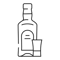 absinthe glass bottle line icon vector. absinthe glass bottle sign. isolated contour symbol black illustration