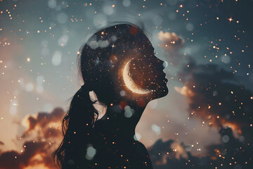 Double exposure  of women