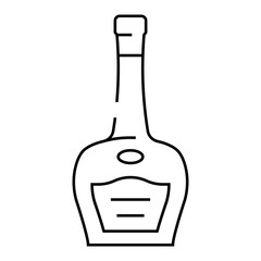 brandy glass bottle line icon vector. brandy glass bottle sign. isolated contour symbol black illustration