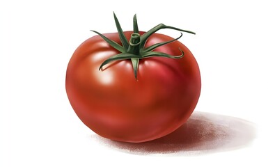 cartoon fresh tomato illustration created by hand