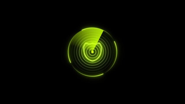Technology radar screen lime green animation. abstract beautiful technology simple background.