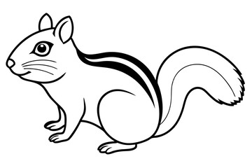 Chipmunk Vector Illustration Cartoon, Clipart, Line Art Design, Playful chipmunk vector illustration, perfect for cartoons, clipart, and line art designs