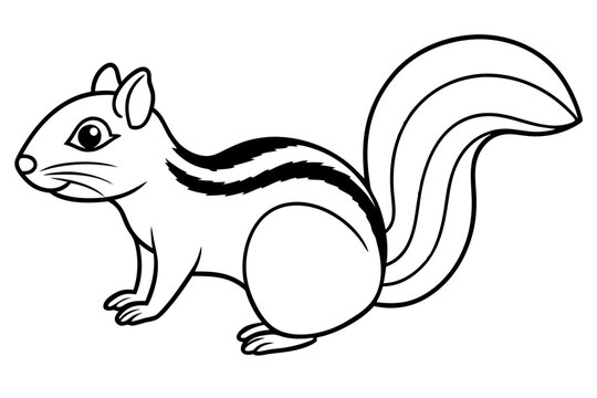 Chipmunk Vector Illustration Cartoon, Clipart, Line Art Design, Playful chipmunk vector illustration, perfect for cartoons, clipart, and line art designs