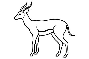 Elegant Gazelle Vector Illustration Cartoon, Clipart, Line Art Design, Stylized gazelle vector illustration in cartoon, clipart, and line art styles