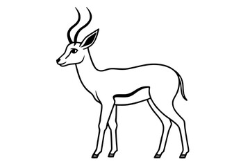 Elegant Gazelle Vector Illustration Cartoon, Clipart, Line Art Design, Stylized gazelle vector illustration in cartoon, clipart, and line art styles