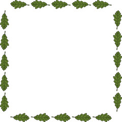 square frame with oak leaves on a white background.eps