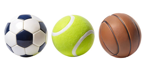 Obraz premium set of soccer balls isolated on white background. AI GENERATED