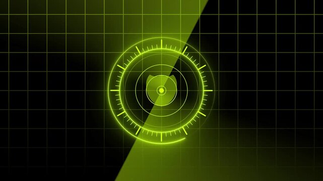 Technology radar screen lime green animation. abstract beautiful technology a grid simple background.