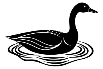 Goose with Water Ripples High Quality Realistic Vector Illustration, Cartoons, Clipart And Line Art Design, Realistic vector goose with water ripples, perfect for cartoons, clipart, and line art desig