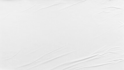crumpled white paper texture, glued poster pattern with wrinkles for mockup, abstract background