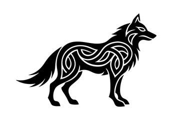 Celtic Wolf Tattoo Design Symbol Vector Illustration, Cartoons, Clipart, Line Art, Celtic Wolf tattoo design symbol in vector format - perfect for illustration and clipart.