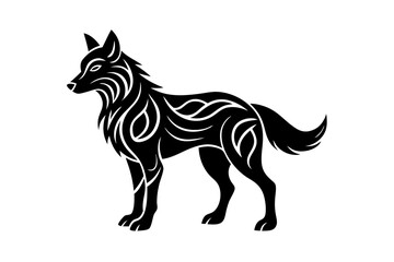 Celtic Wolf Tattoo Design Symbol Vector Illustration, Cartoons, Clipart, Line Art, Celtic Wolf tattoo design symbol in vector format - perfect for illustration and clipart.