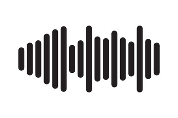Radio Wave icon. Monochrome simple sound wave on transparent background. Vector sound wave icon. Music player sound bar. Record interface. Equalizer icon with soundwave line. used for mobile phone.