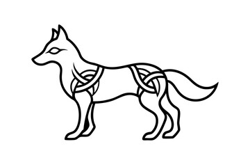 Celtic Wolf Tattoo Design Symbol Vector Illustration, Cartoons, Clipart, Line Art, Celtic Wolf tattoo design symbol in vector format - perfect for illustration and clipart.