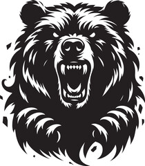 Bear Head Mascot Silhouette vector illustration isolated on a white background