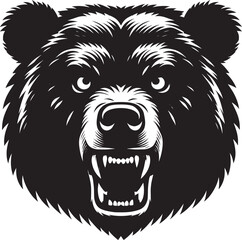 Bear Head Mascot Silhouette vector illustration isolated on a white background