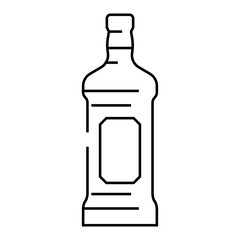 whiskey drink bottle line icon vector. whiskey drink bottle sign. isolated contour symbol black illustration