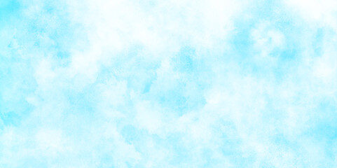 Obraz premium watercolor picture painting illustration with clouds and stains, Classic hand painted Blue watercolor background, White and blue frozen ice surface color blurry and defocused Cloudy Blue Sky.