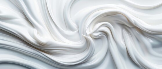 Fototapeta premium A tight shot of a white fabric showcases its wavy central pattern indistinctly and smoothly