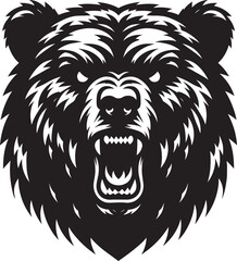 Bear Head Mascot Silhouette vector illustration isolated on a white background