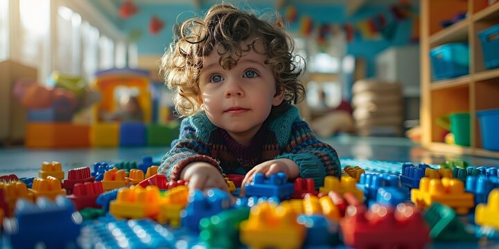 Preschool children engaged in play-based learning