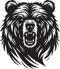 Bear Head Mascot Silhouette vector illustration isolated on a white background