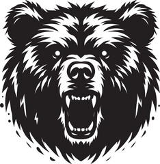 Bear Head Mascot Silhouette vector illustration isolated on a white background