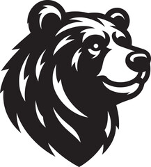 Bear Head Mascot Silhouette vector illustration isolated on a white background