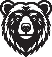 Bear Head Mascot Silhouette vector illustration isolated on a white background