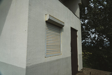 Closed ticket office at the railway station
