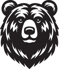 Obraz premium Bear Head Mascot Silhouette vector illustration isolated on a white background