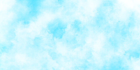 watercolor picture painting illustration with clouds and stains, Classic hand painted Blue watercolor background, White and blue frozen ice surface color blurry and defocused Cloudy Blue Sky.
