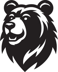 Bear Head Mascot Silhouette vector illustration isolated on a white background