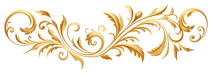 PNG Elegant golden floral ornamental design